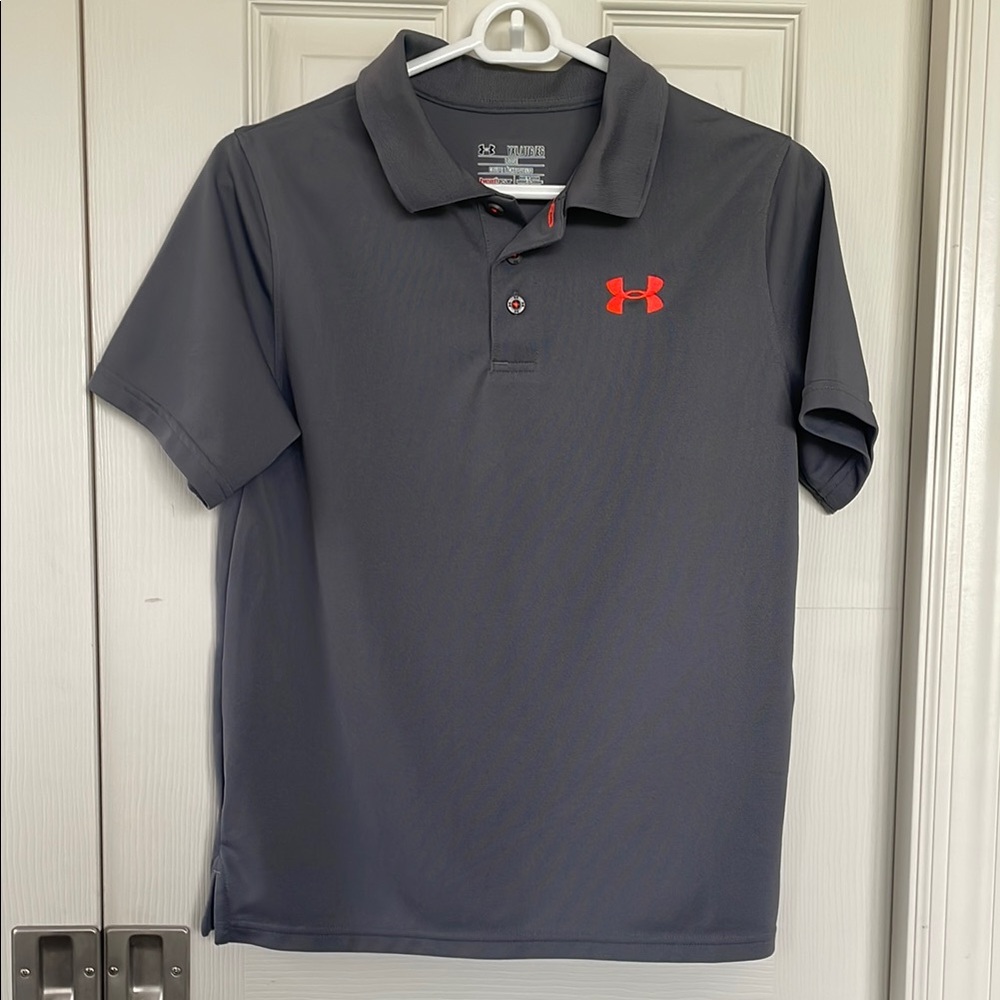 Under Armour Men's Polo Shirt in Charcoal and Red